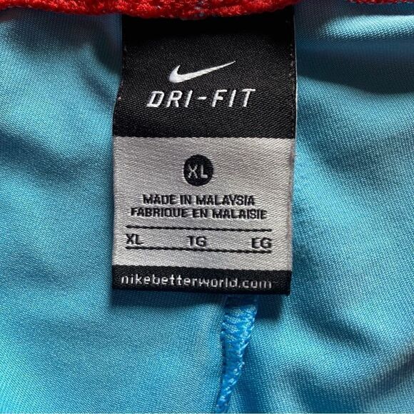 NIKE Shorts Activewear Light Blue Red Orange Retro XL Gym - Picture 6 of 13